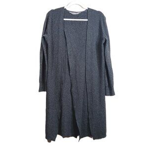 Athleta Cashmere Open Cardigan Womens Small Gray Split Back Duster Lagenlook